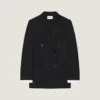Veste croisée fendue en laine et mohair Veste croisée fendue en laine et mohair