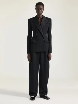 Veste de smoking croisée en laine