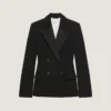Veste de smoking croisée en laine