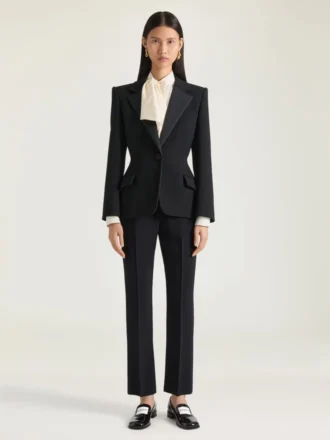 Veste de smoking à simple boutonnage en laine