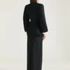 Jupe longue portefeuille en laine et mohair Jupe longue portefeuille en laine et mohair