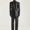 Pantalon droit en cuir