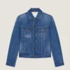 Veste en denim bleu moyen Veste en denim bleu moyen