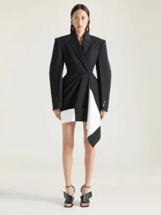 Veste en laine avec détail drapé
