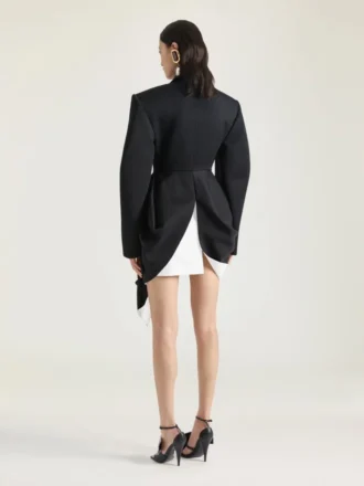 Veste en laine avec détail drapé