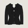 Veste fendue à simple boutonnage en laine Veste fendue à simple boutonnage en laine