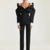 Veste fendue à simple boutonnage en laine Grain de Poudre Veste fendue à simple boutonnage en laine Grain de Poudre