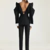 Veste fendue à simple boutonnage en laine Grain de Poudre Veste fendue à simple boutonnage en laine Grain de Poudre