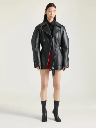 Veste motard cintrée en cuir