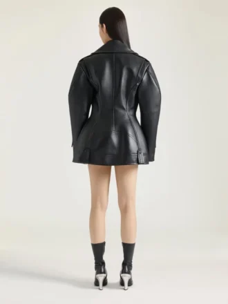 Veste motard cintrée en cuir