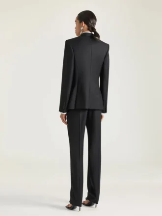 Veste rayée à simple boutonnage en laine