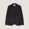 Veste rayée à simple boutonnage en laine Veste rayée à simple boutonnage en laine