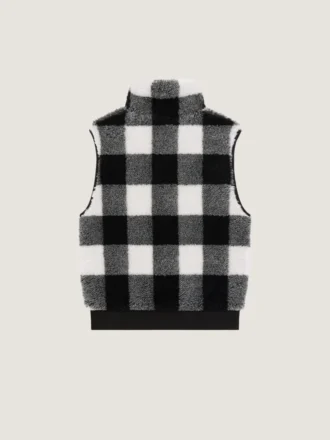 Veste sans manches en polaire à carreaux