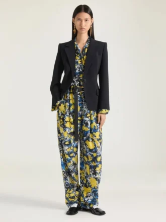 Veste à simple boutonnage en crêpe cady