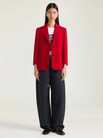 Veste à simple boutonnage en crêpe cady