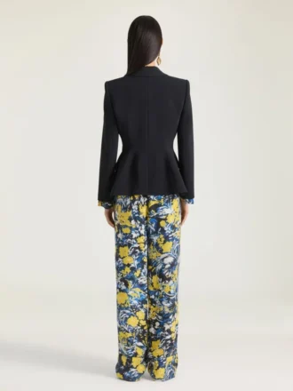Veste à simple boutonnage en crêpe cady