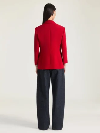 Veste à simple boutonnage en crêpe cady