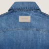 Veste trapèze en denim bleu moyen Veste trapèze en denim bleu moyen