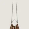 Voyou Bag en cuir effet poney avec motif léopard