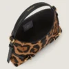Voyou Bag en cuir effet poney avec motif léopard