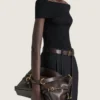 Voyou Bag moyen en cuir brillant Voyou Bag moyen en cuir brillant