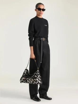 Voyou Bag moyen en cuir effet poney avec imprimé animalier